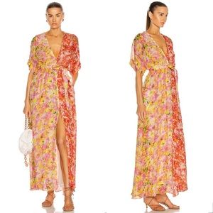 ROCOCO SAND Nesh Maxi Dress in Orange and Yellow Size Small